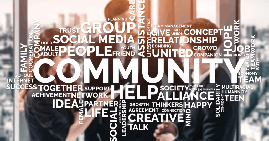 Gruppe von Menschen mit Zusammengehörigkeitsgefühl weil sie die selben Werte und Visionen teilen