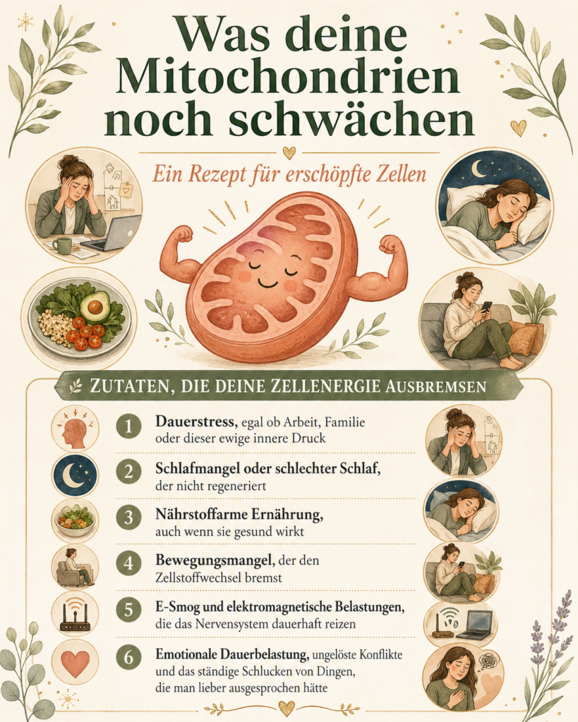 Was deine Mitochondrien noch schwächen: Dauerstress, Nährstoffmangel, Emotionale Dauerbelastung und E-Smog