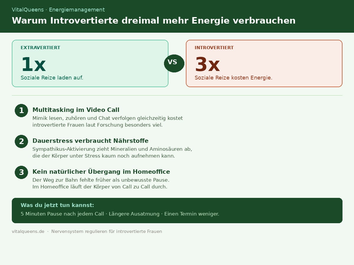Warum introvertierte dreimal mehr Energie verbrauchen